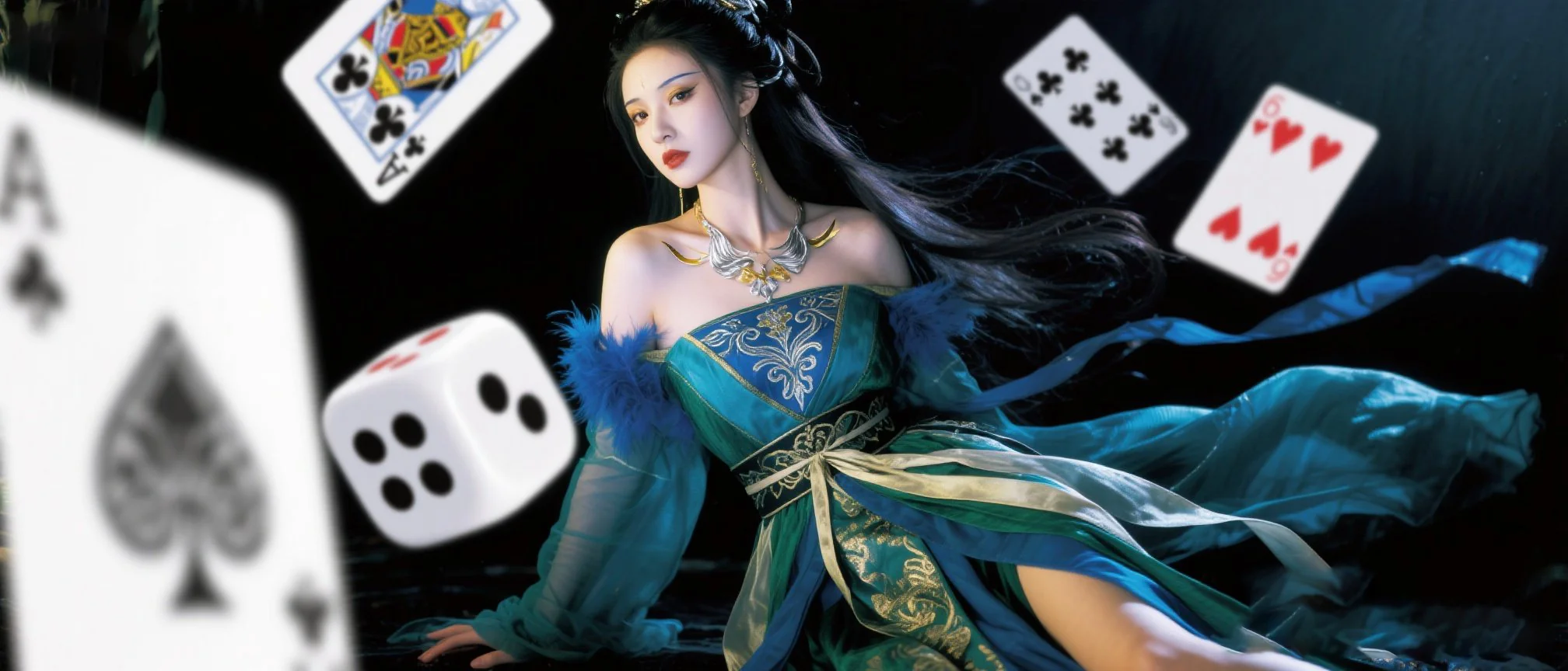 百家樂遊戲桌面展示莊閒投注區域與籌碼配置示意圖